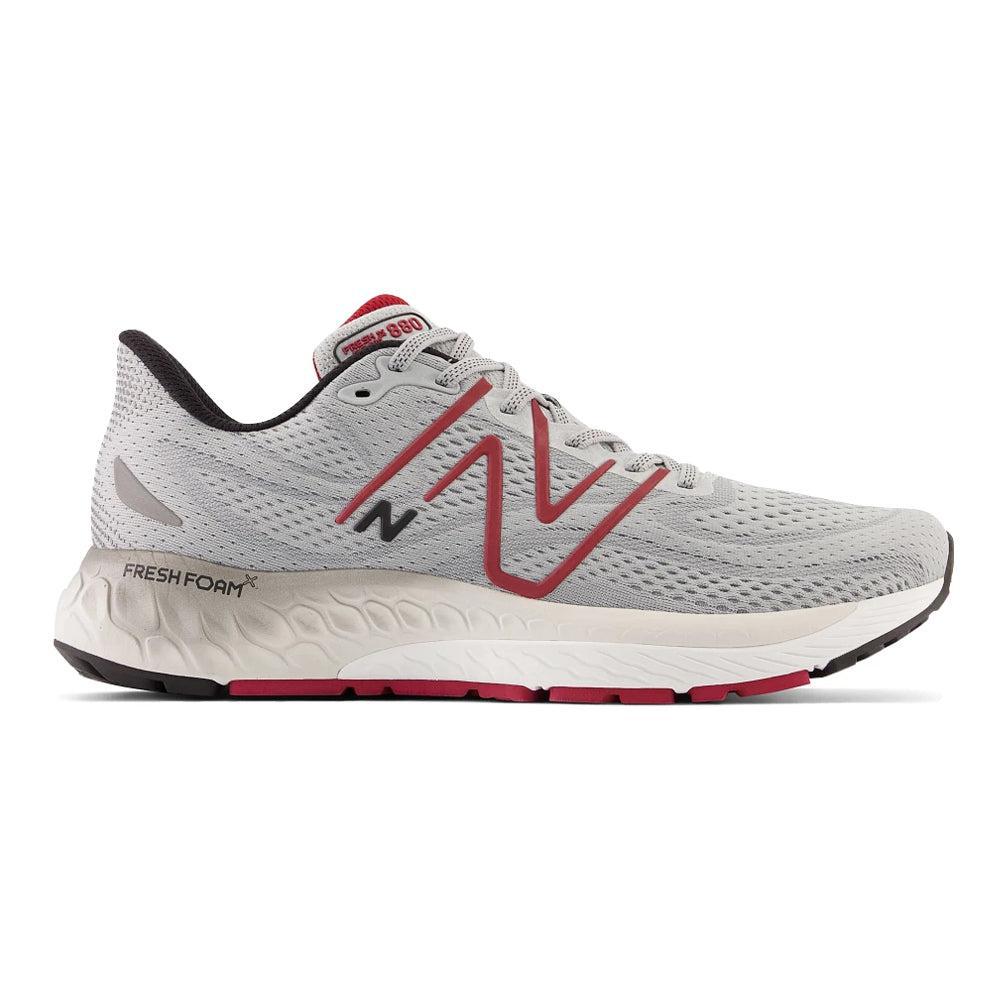 Men's New Balance Fresh Foam X 880v13, Aluminum Grey/Crimson, 10 D Medium