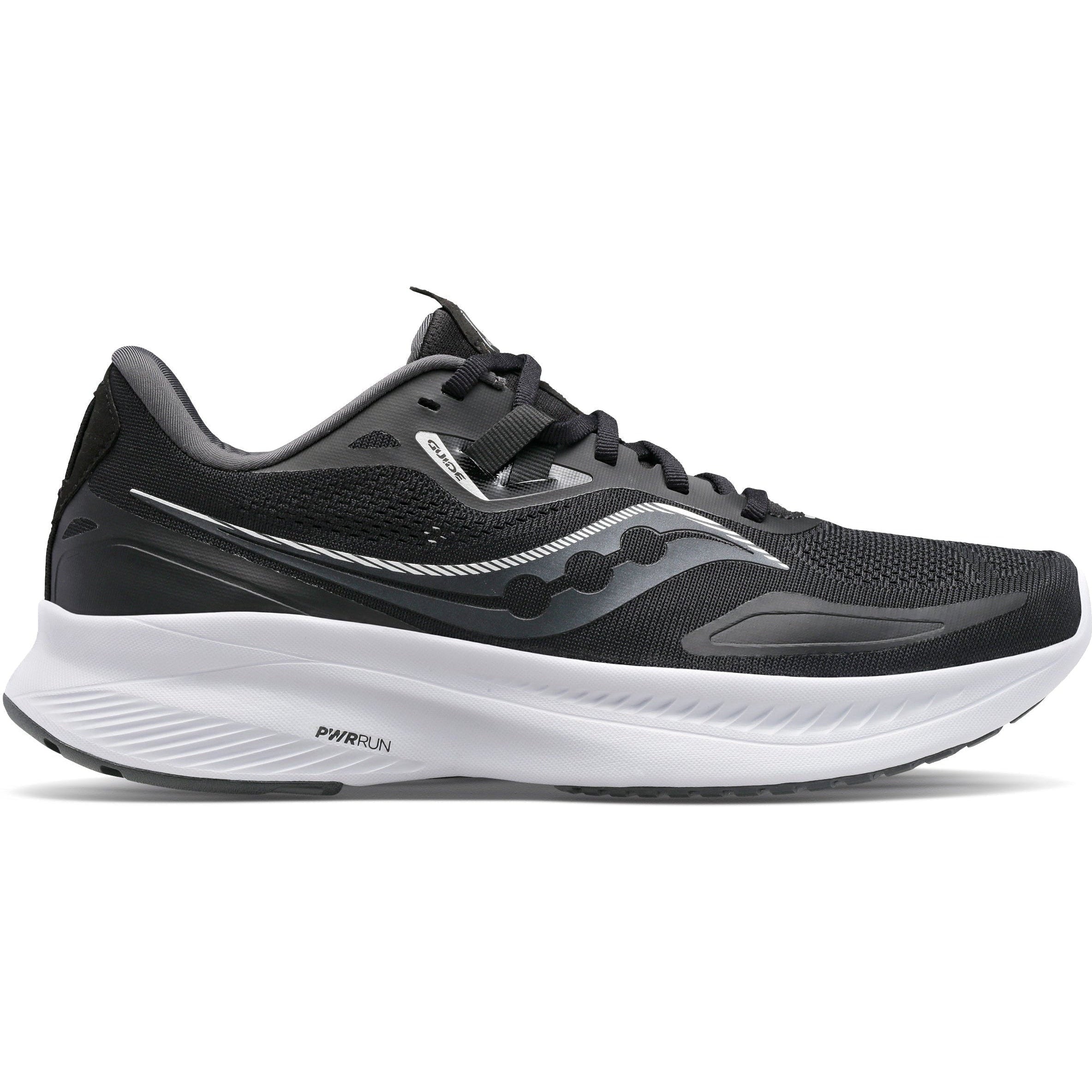 Men's Saucony Guide 15, Black/White, 9.5 2E Wide