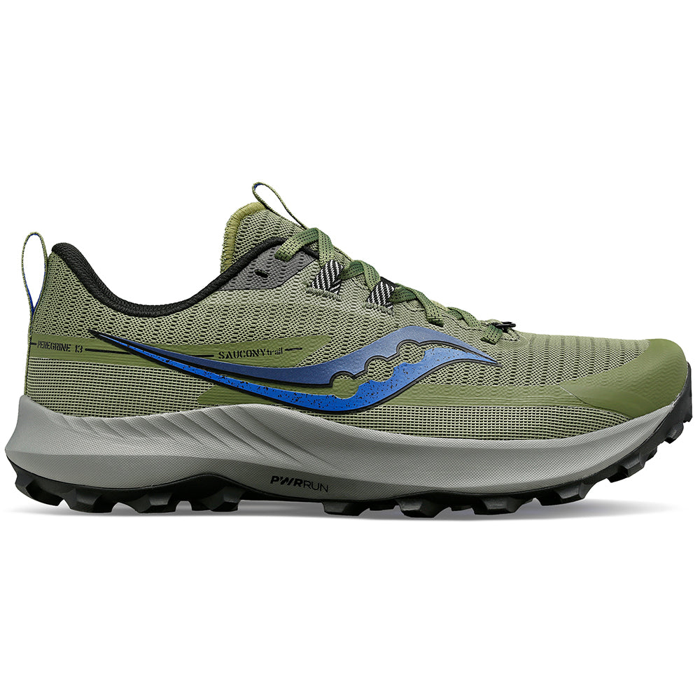 Men's Saucony Peregrine 13, Glade/Blk, 10.5 D Medium