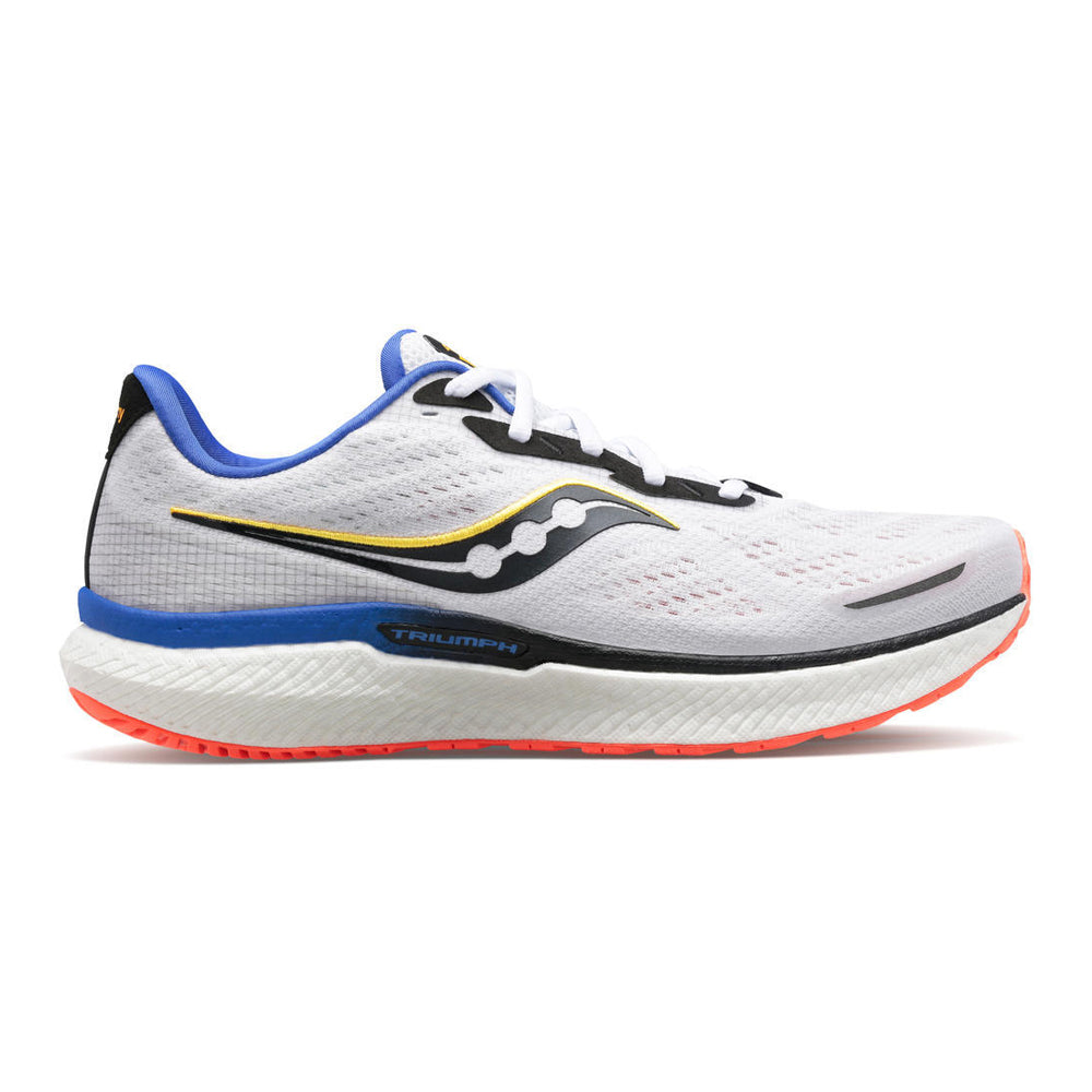 Men's Saucony Triumph 19, White/Black/Vizi, 10 D Medium