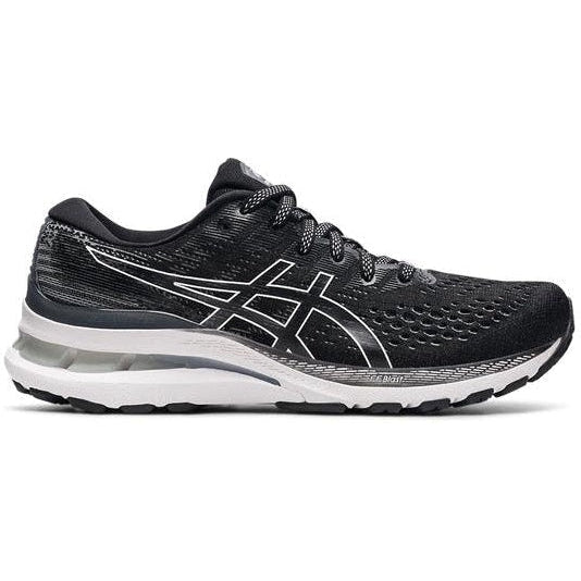 Women's Asics Gel-Kayano 28, Black/White, 9.5 2A Narrow