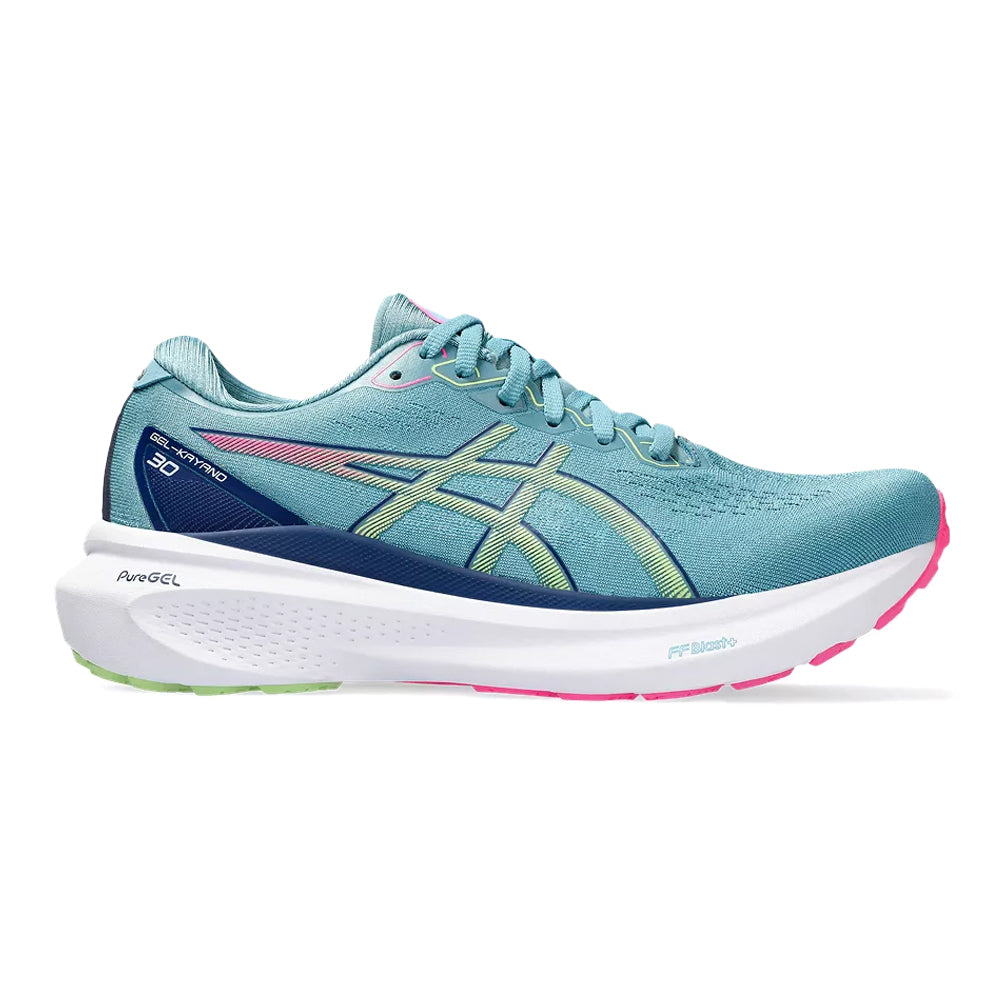 Women's Asics Gel-Kayano 30, Gris Blue/Lime Green, 9.5 B Medium