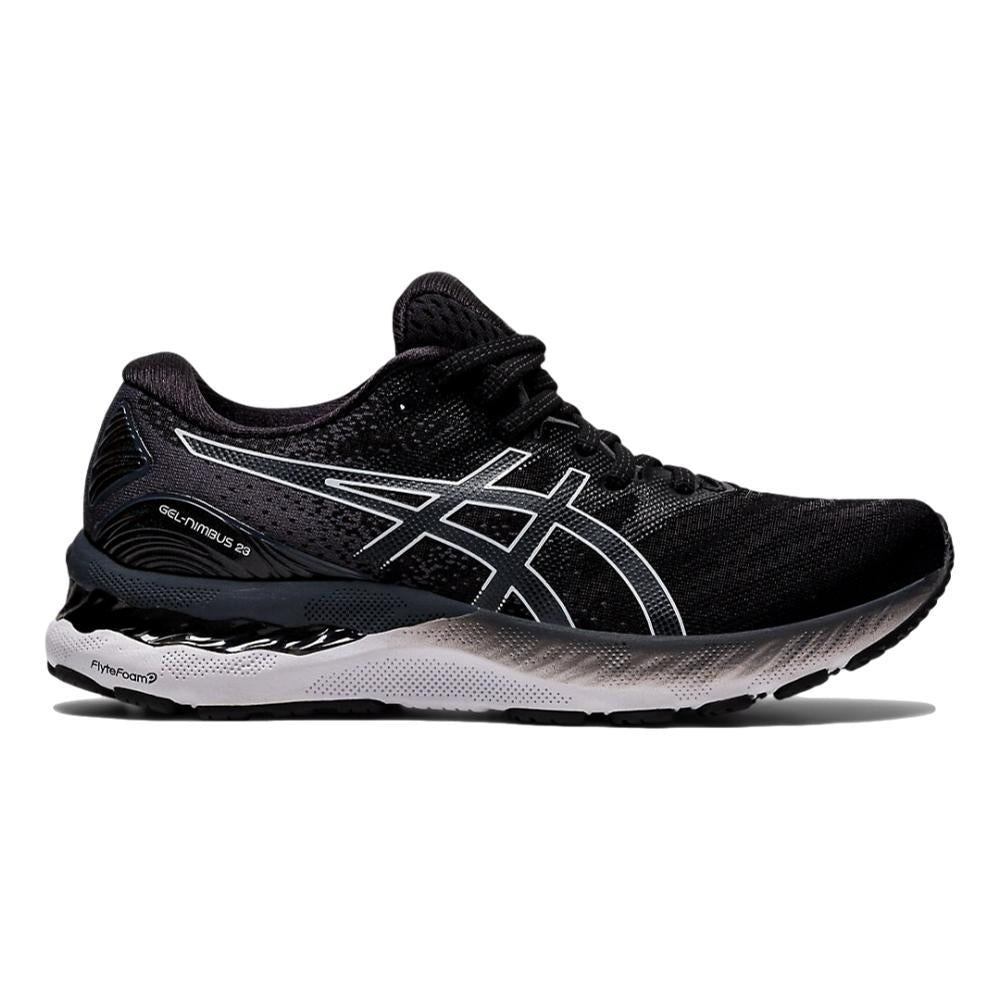 Women's Asics Gel-Nimbus 23, Black/White, 7.5 D Wide