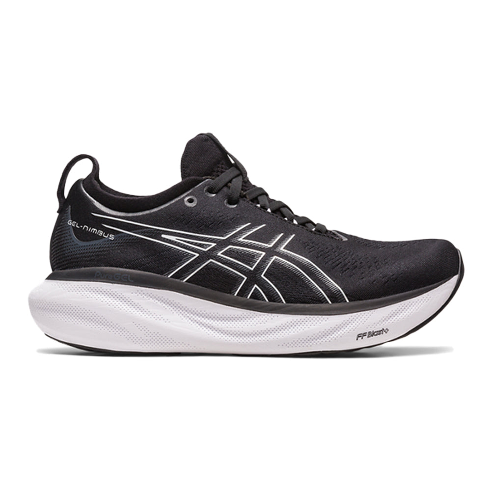 Women's Asics Gel-Nimbus 25, Black/Pure Silver, 7 B Medium