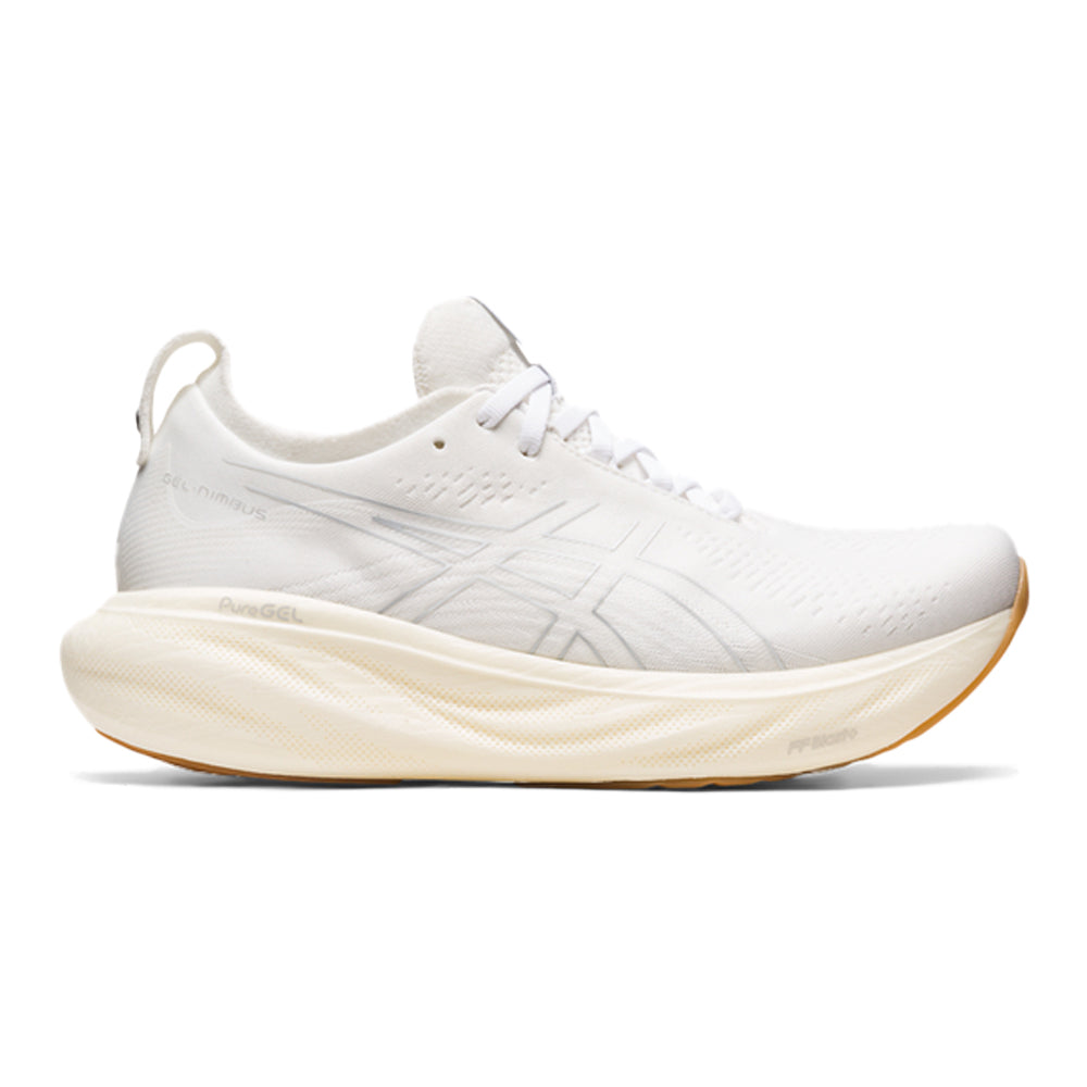 Women's Asics Gel-Nimbus 25, White/White, 8.5 B Medium