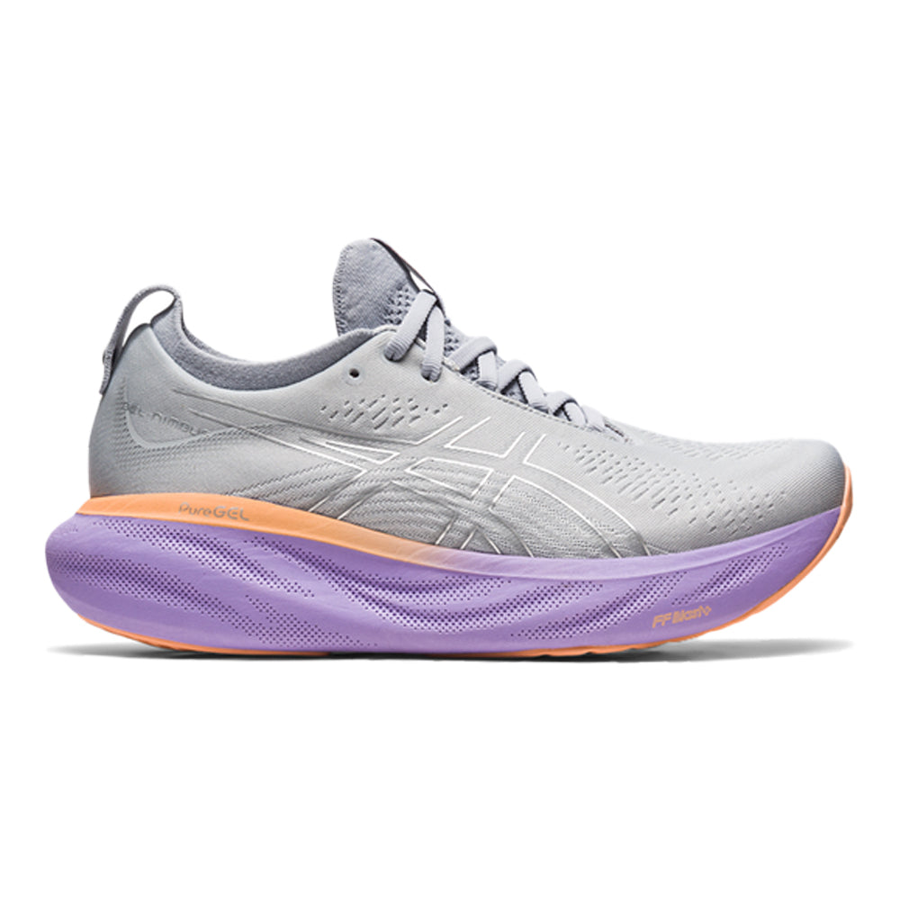 Women's Asics Gel-Nimbus 25, PIEDMONT GREY/PURE SILVER, 8.5 D Wide