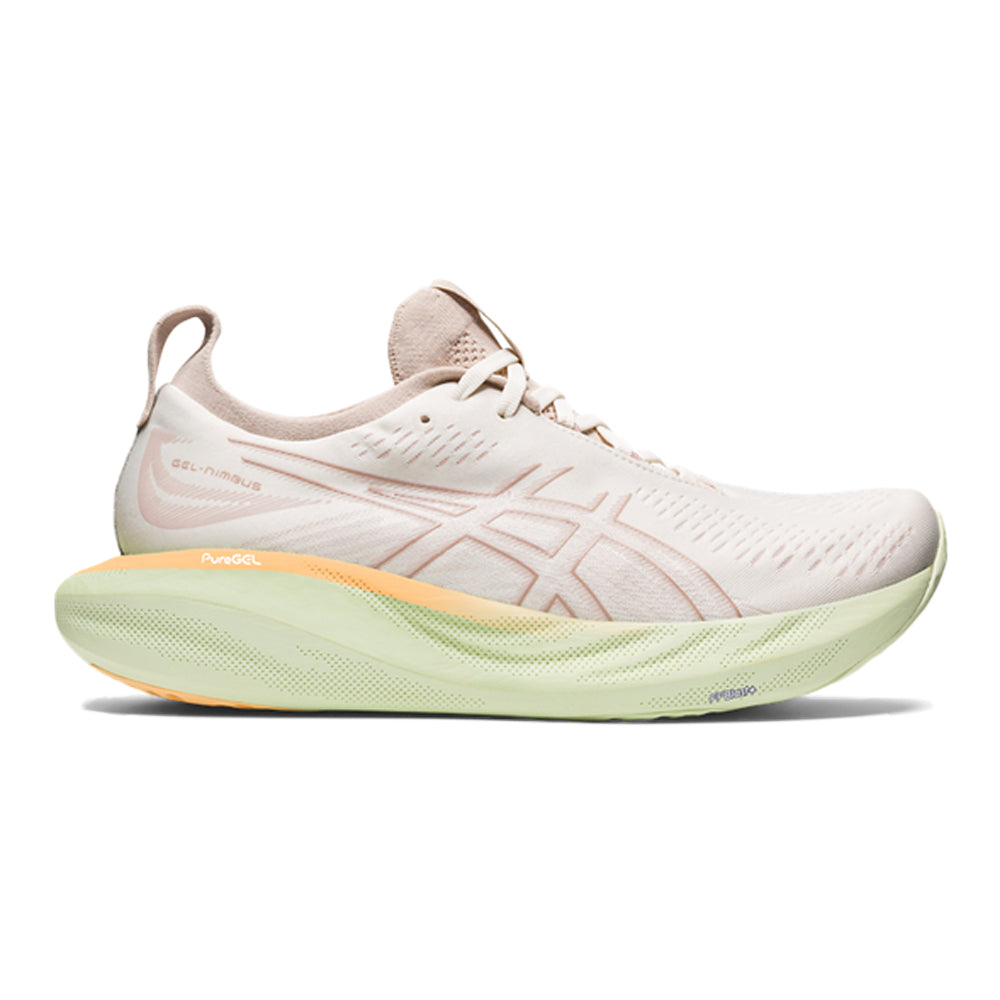 Women's Asics Gel-Nimbus 25, CREAM/FAWN, 8 B Medium