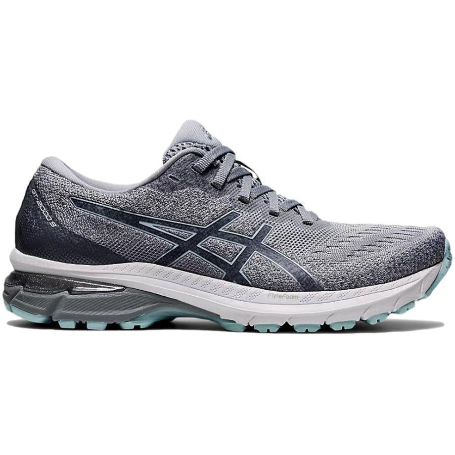 Women's Asics GT-2000 9 Knit, Piedmont Grey/Aqua Angel, 10 B Medium