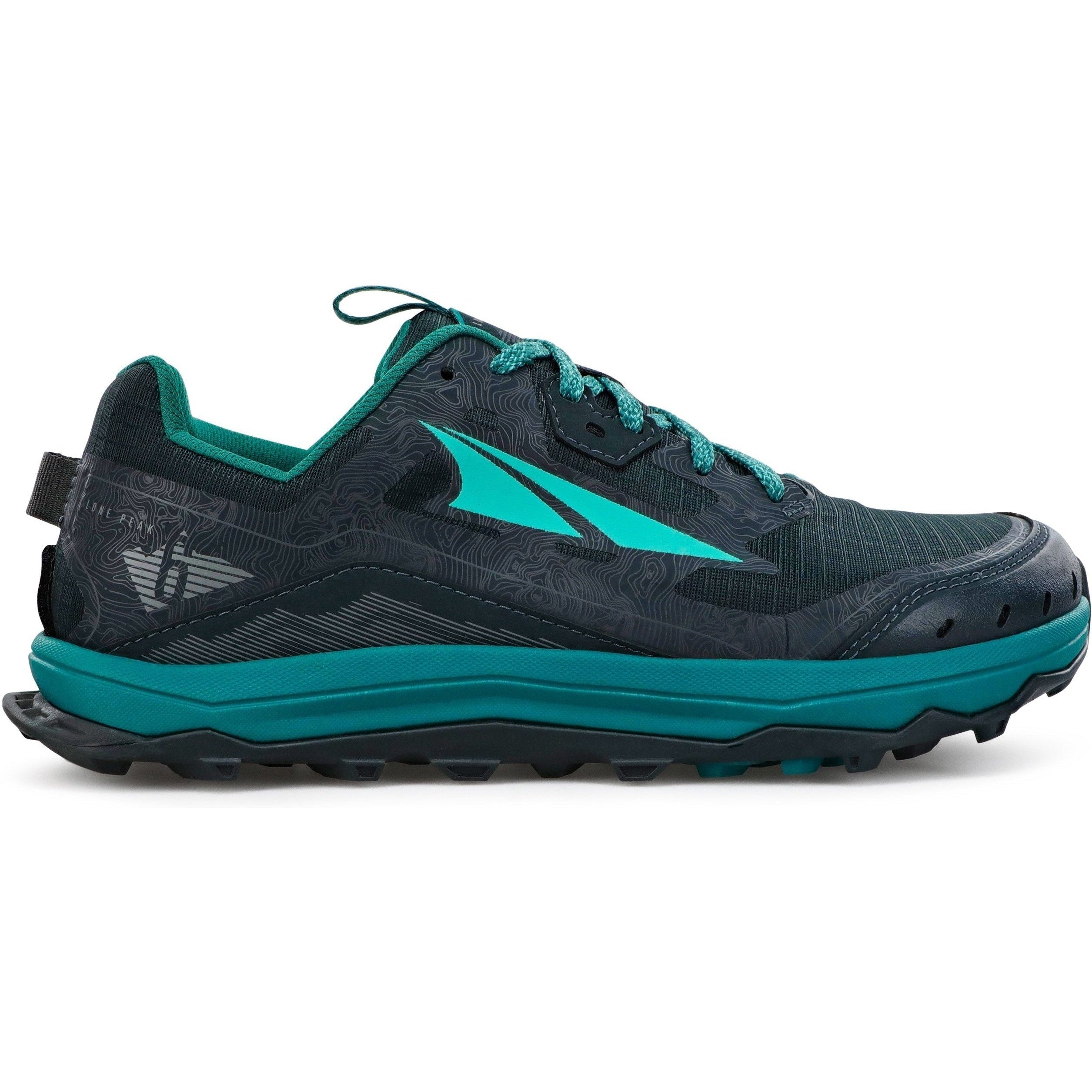 Women's Altra Lone Peak 6, Black/Green, 7.5 B Medium