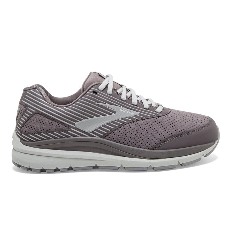 Women's Brooks Addiction Walker Suede, Shark/Alloy/Oyster, 11.5 D Wide