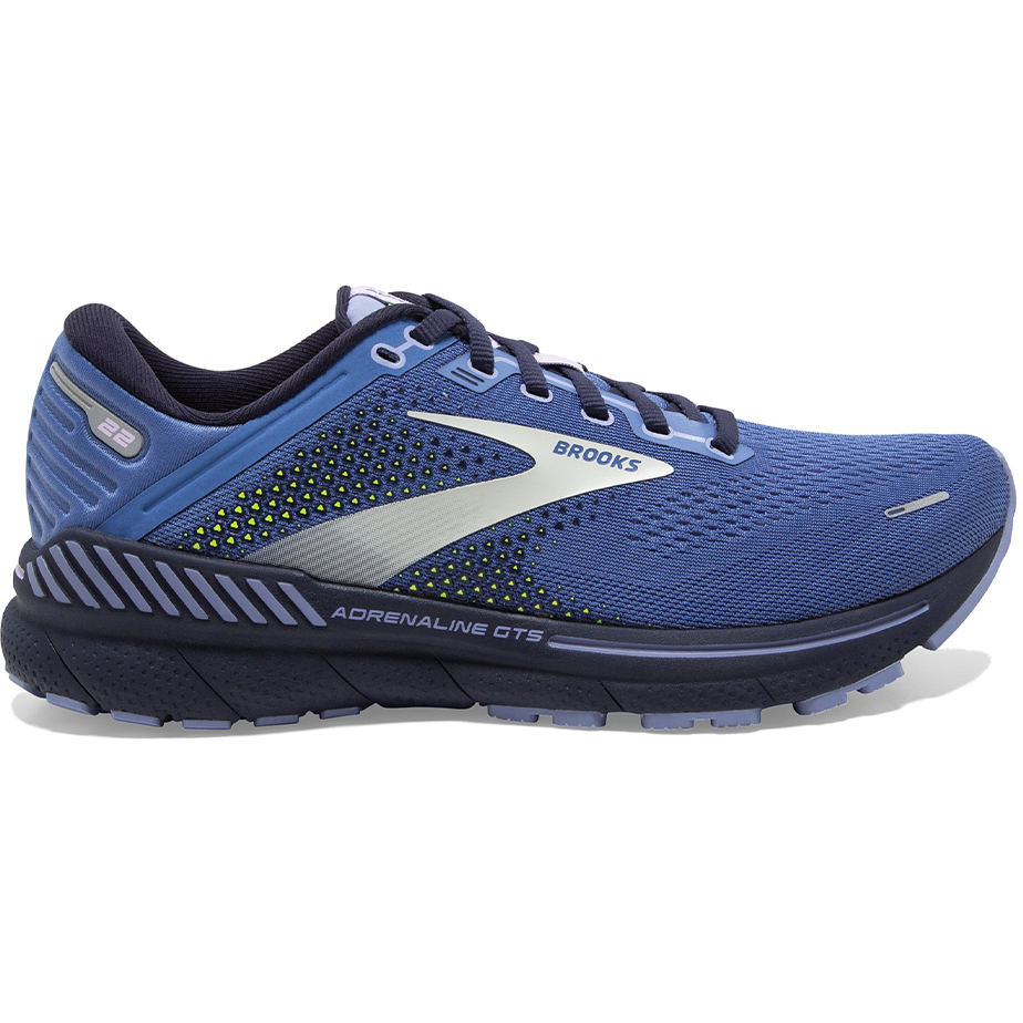 Women's Brooks Adrenaline GTS 22, Blue/Purple/Nightlife, 9 B Medium