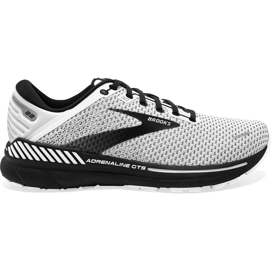 Women's Brooks Adrenaline GTS 22, White/Grey/Black, 10 B Medium