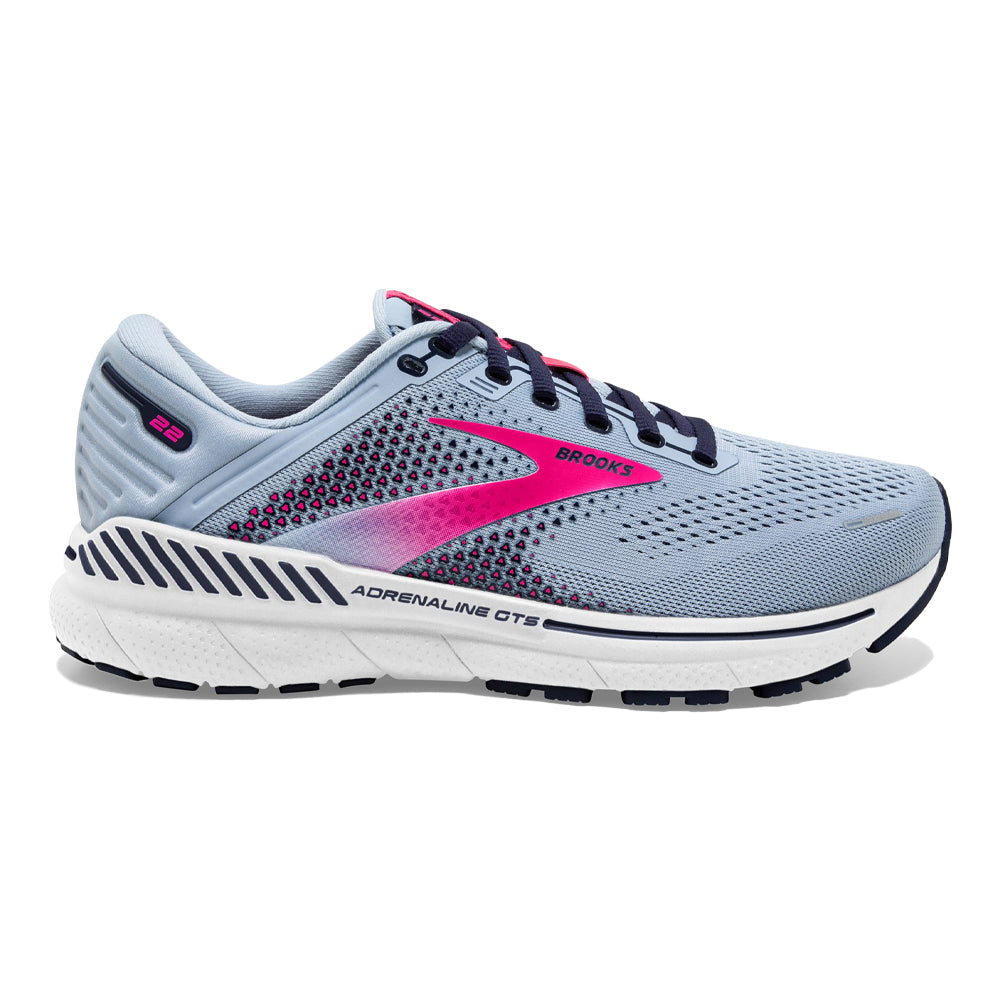 Women's Brooks Adrenaline GTS 22, Kentucky Blue/Peacoat/Pink, 6.5 B Medium