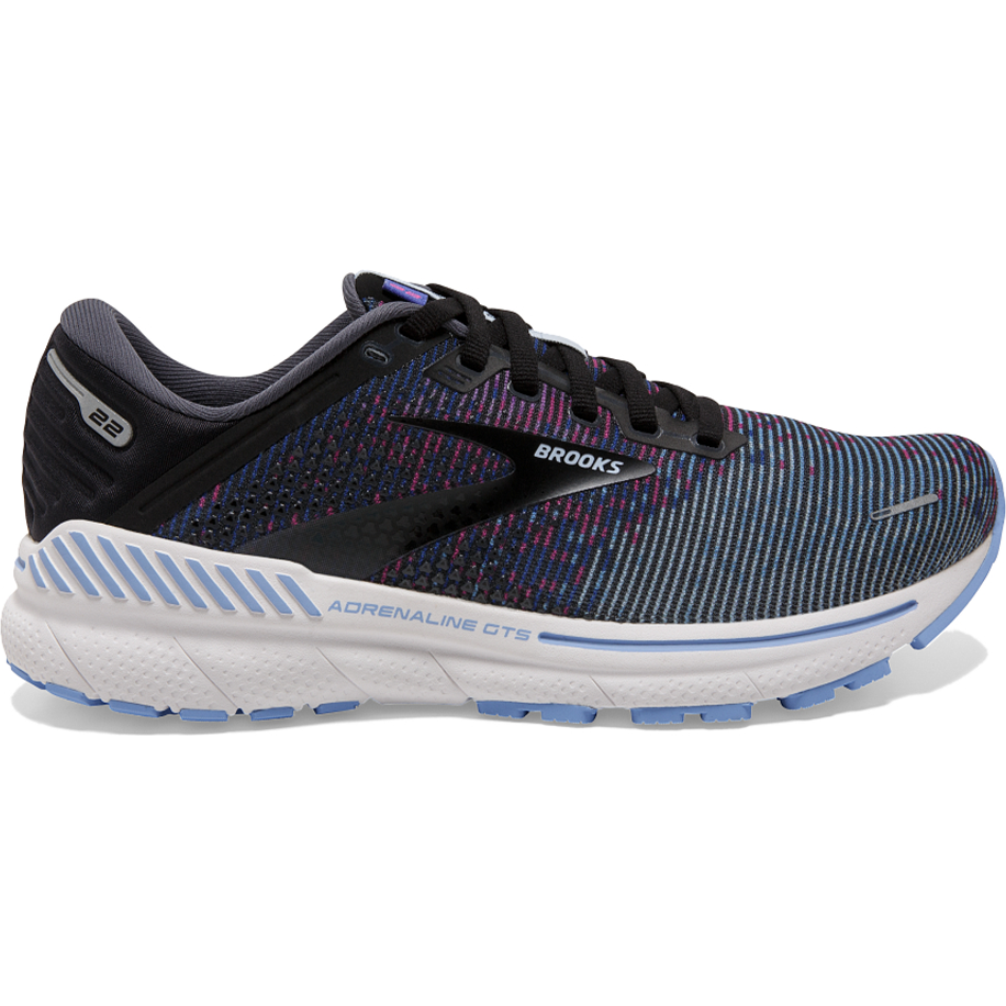 Women's Brooks Adrenaline GTS 22, Lavender/Black/Grey, 9 B Medium