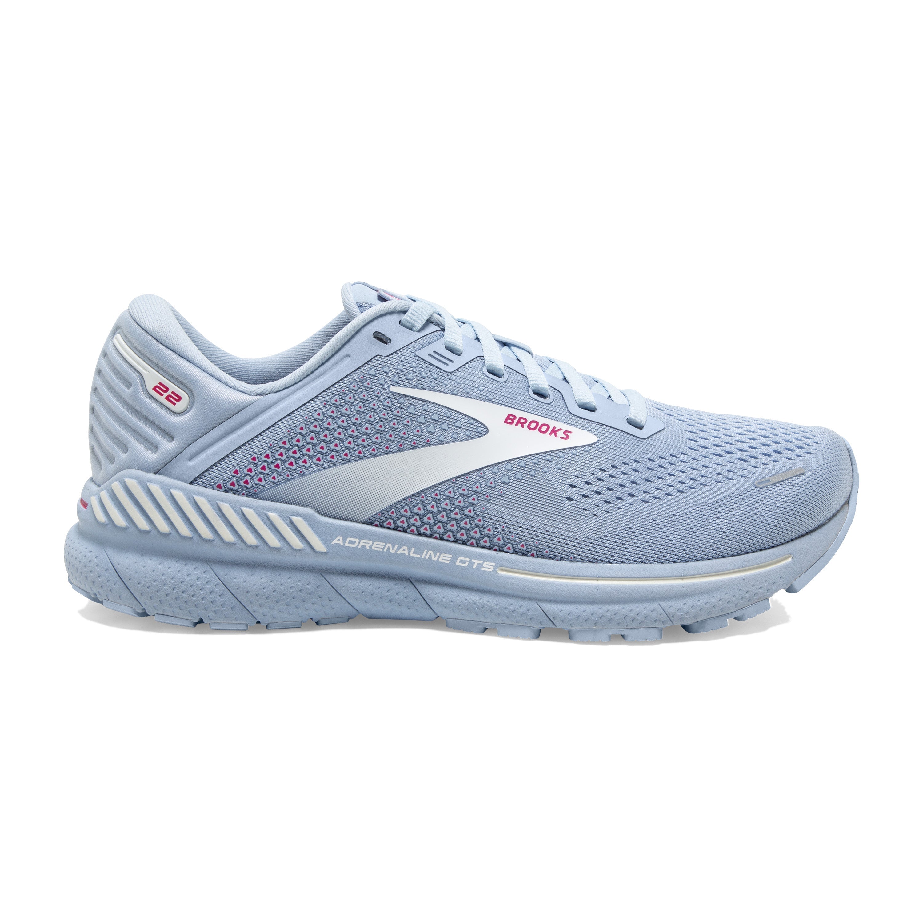 Women's Brooks Adrenaline GTS 22, Kentucky Blue/White/Rose, 5.5 B Medium