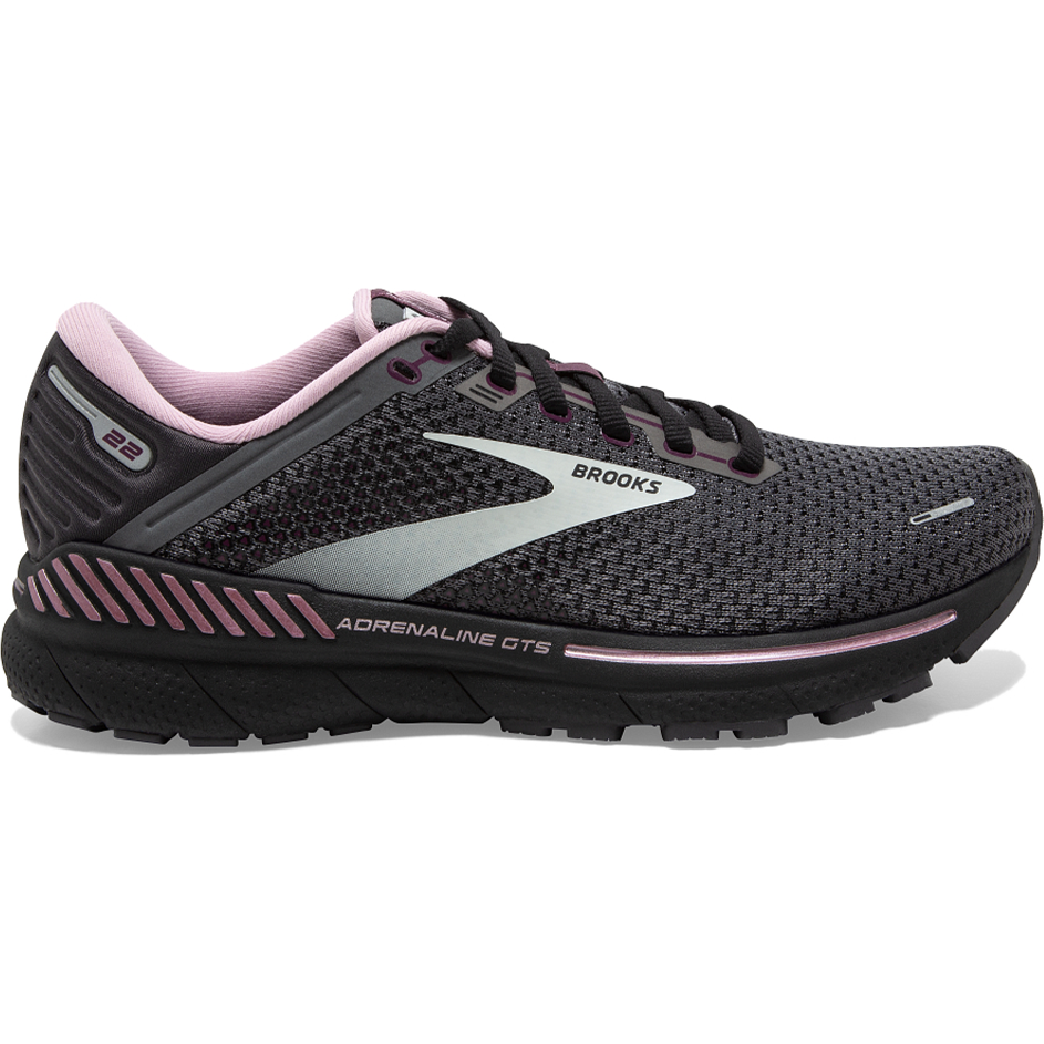 Women's Brooks Adrenaline GTS 22, Pearl/Black/Metallic, 10.5 B Medium
