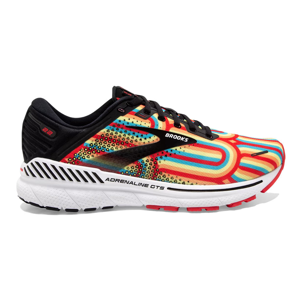 Women's Brooks Adrenaline GTS 22, Black/Bittersweet/Limelight, 7 B Medium