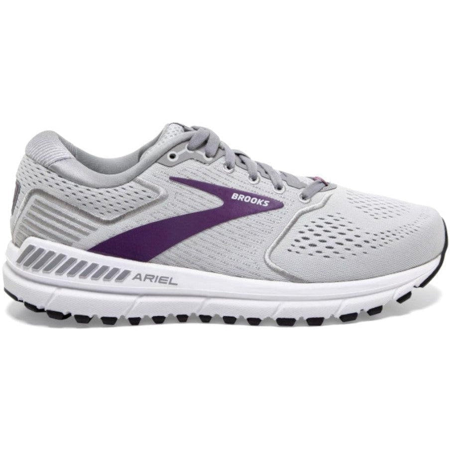 Women's Brooks Ariel '20, Oyster/Alloy/Grape, 7.5 B Medium