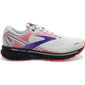 Women's Brooks Ghost 14, White/Purple/Coral, 7 B Medium