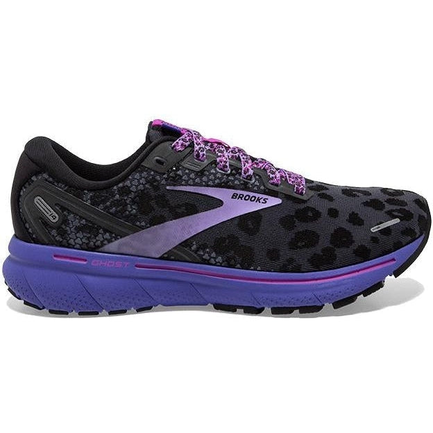 Women's Brooks Ghost 14, Ebony/Black/Purple, 5 B Medium
