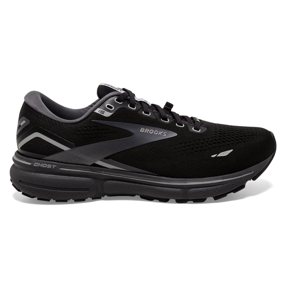 Women's Brooks Ghost 15 GTX, Black/Blackened Pearl/Alloy, 8.5 B Medium