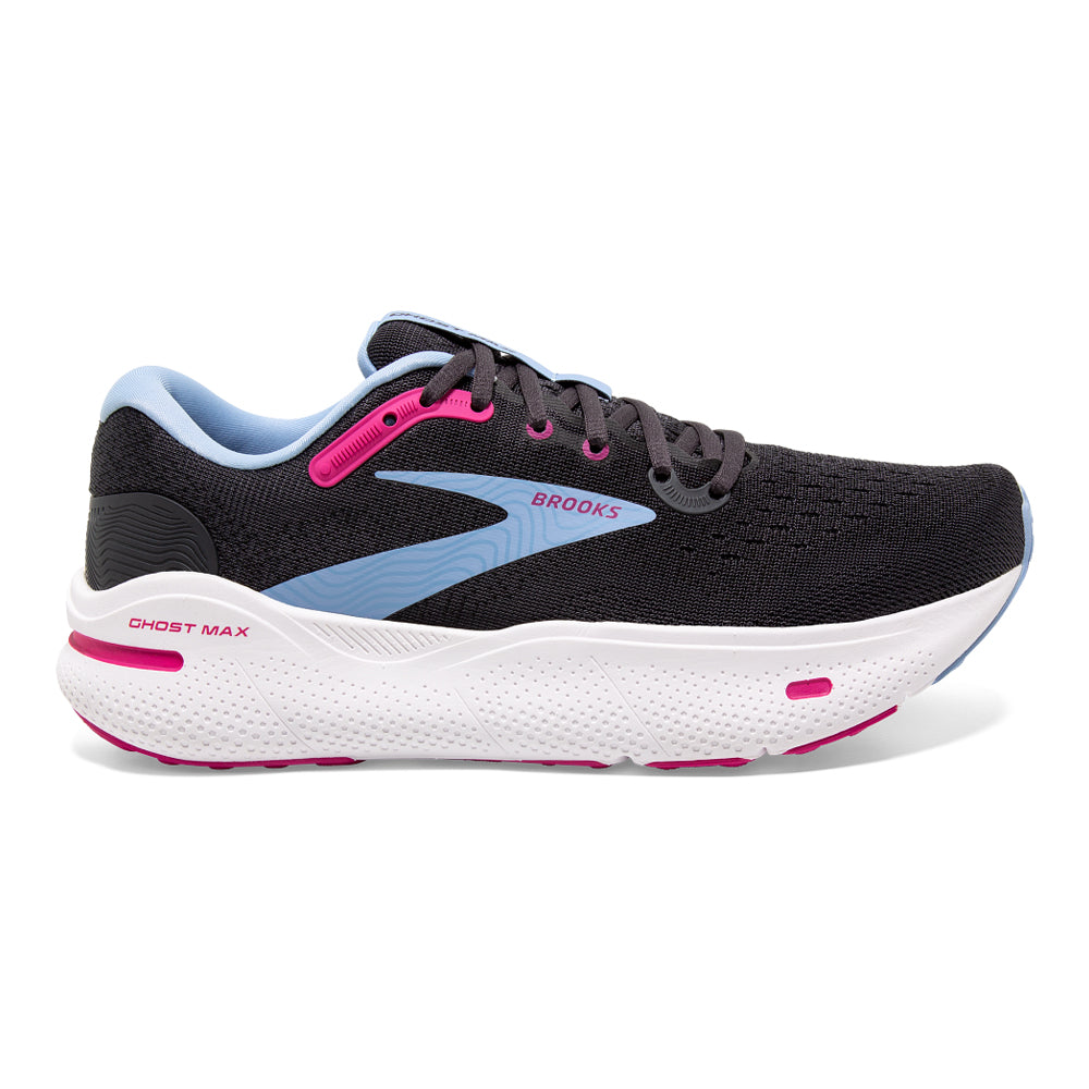 Women's Brooks Ghost Max, Ebony/Open Air/Lilac Rose, 10 B Medium