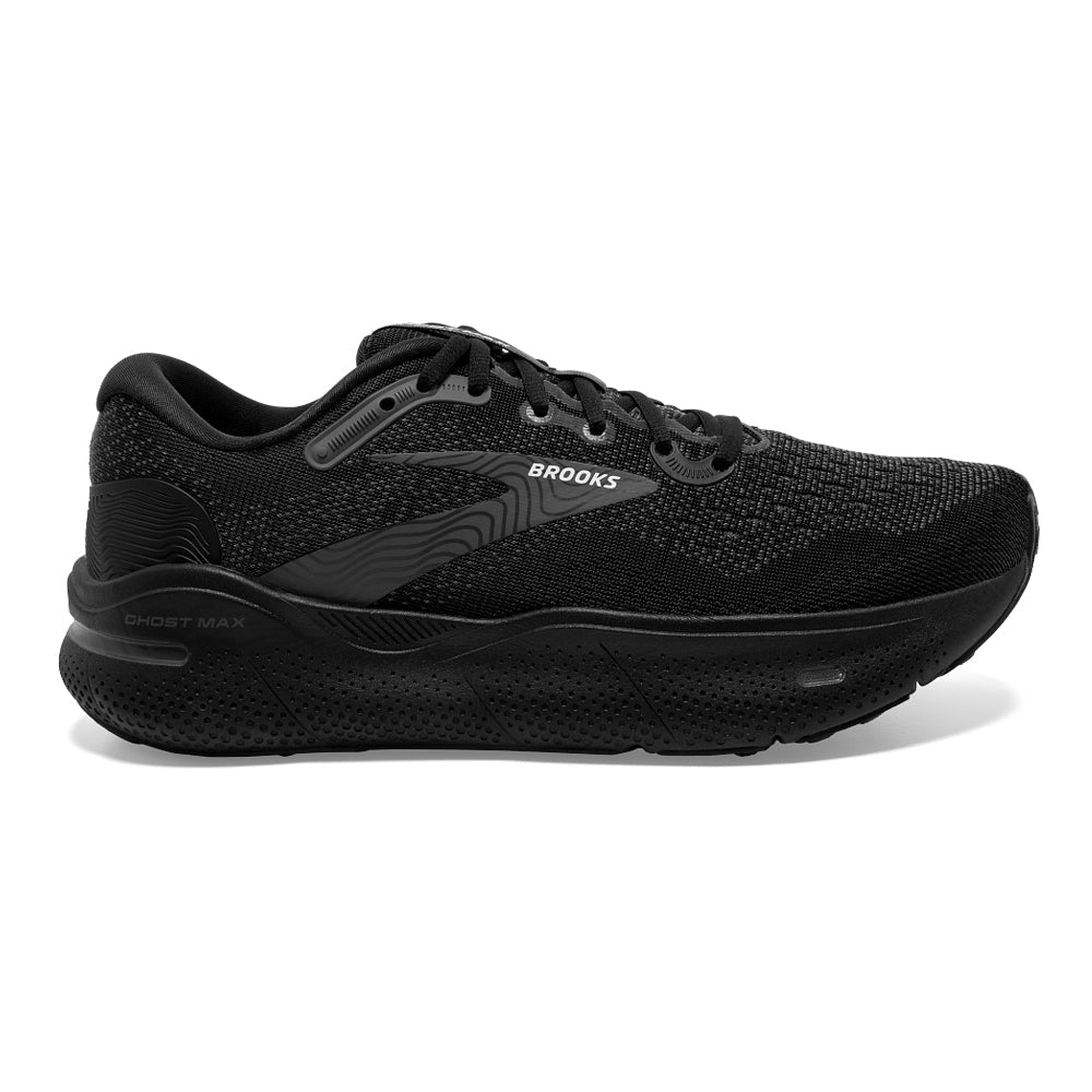 Women's Brooks Ghost Max, Black/Black/Ebony, 7.5 B Medium