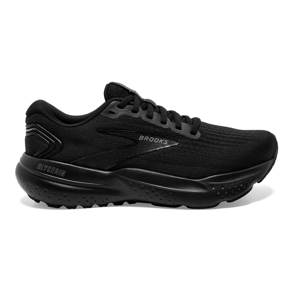 Women's Brooks Glycerin 21, Black/Black/Ebony, 7 D Wide