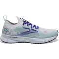 Women's Brooks Levitate Stealthfit 5, Grey/Aqua/Purple, 7 B Medium