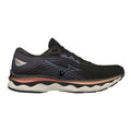 Women's Mizuno Wave Sky 6, Black/Quicksilver, 9 B Medium