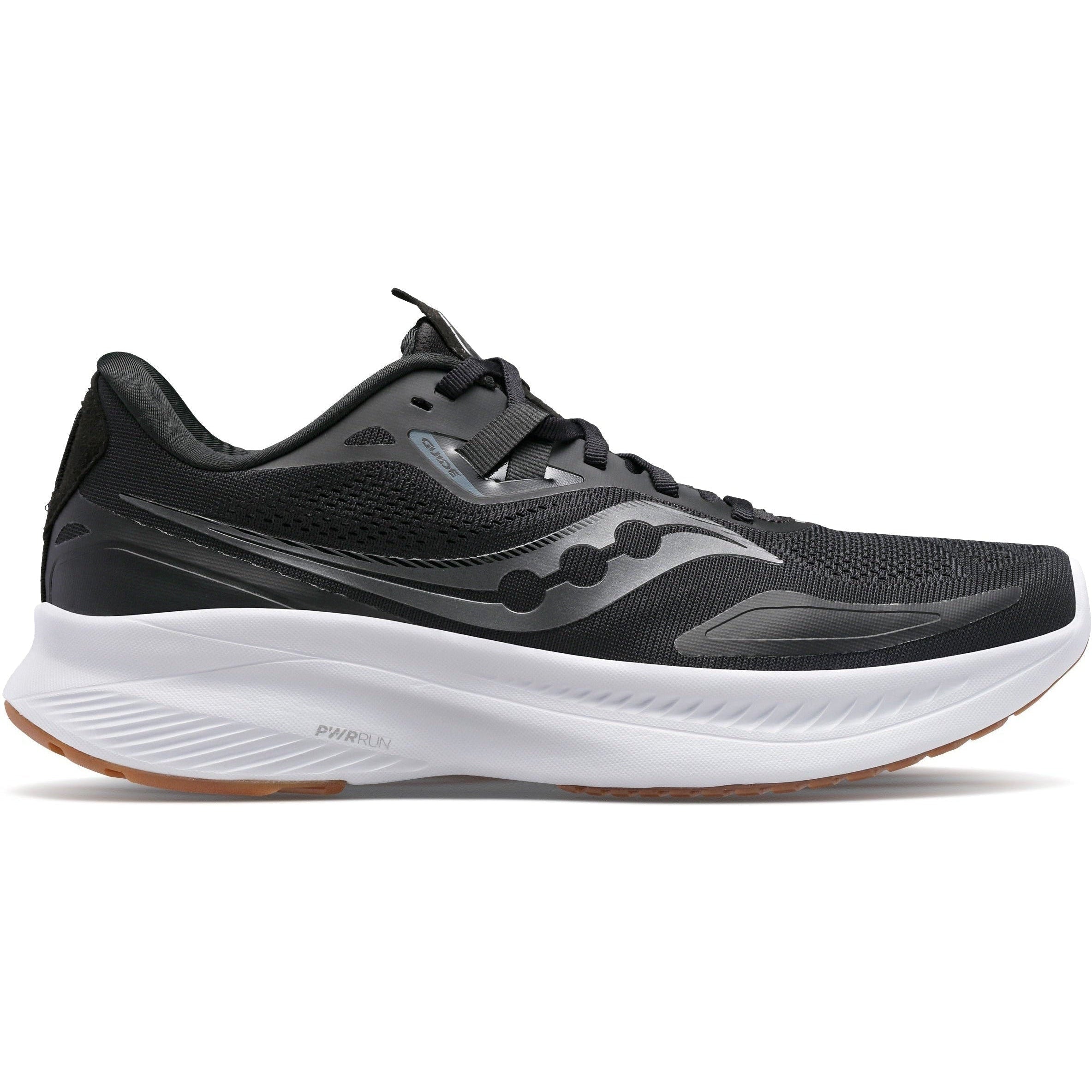 Women's Saucony Guide 15, BLACK/GUM, 8.5 B Medium