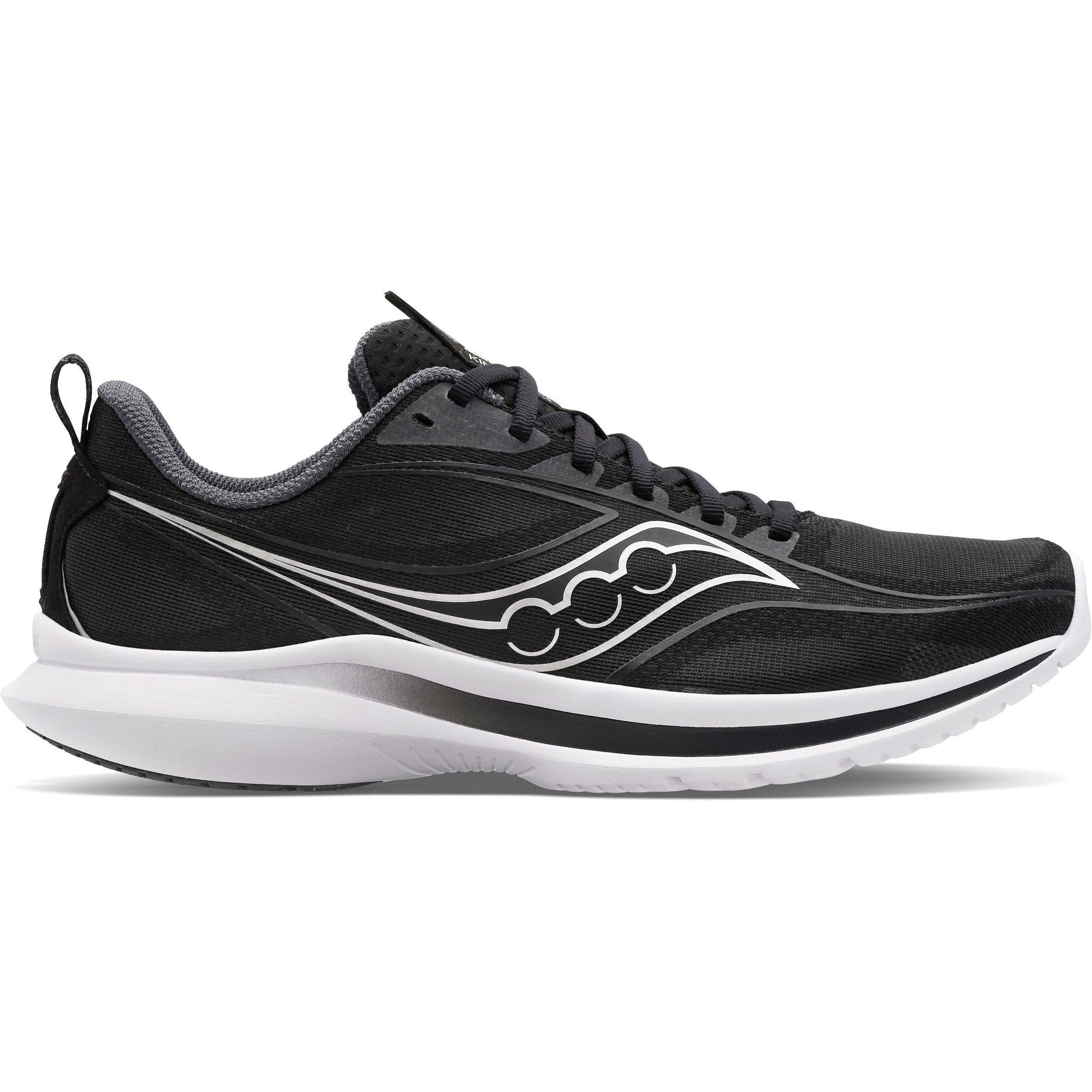 Women's Saucony Kinvara 13, BLACK/SILVER, 9.5 D Wide