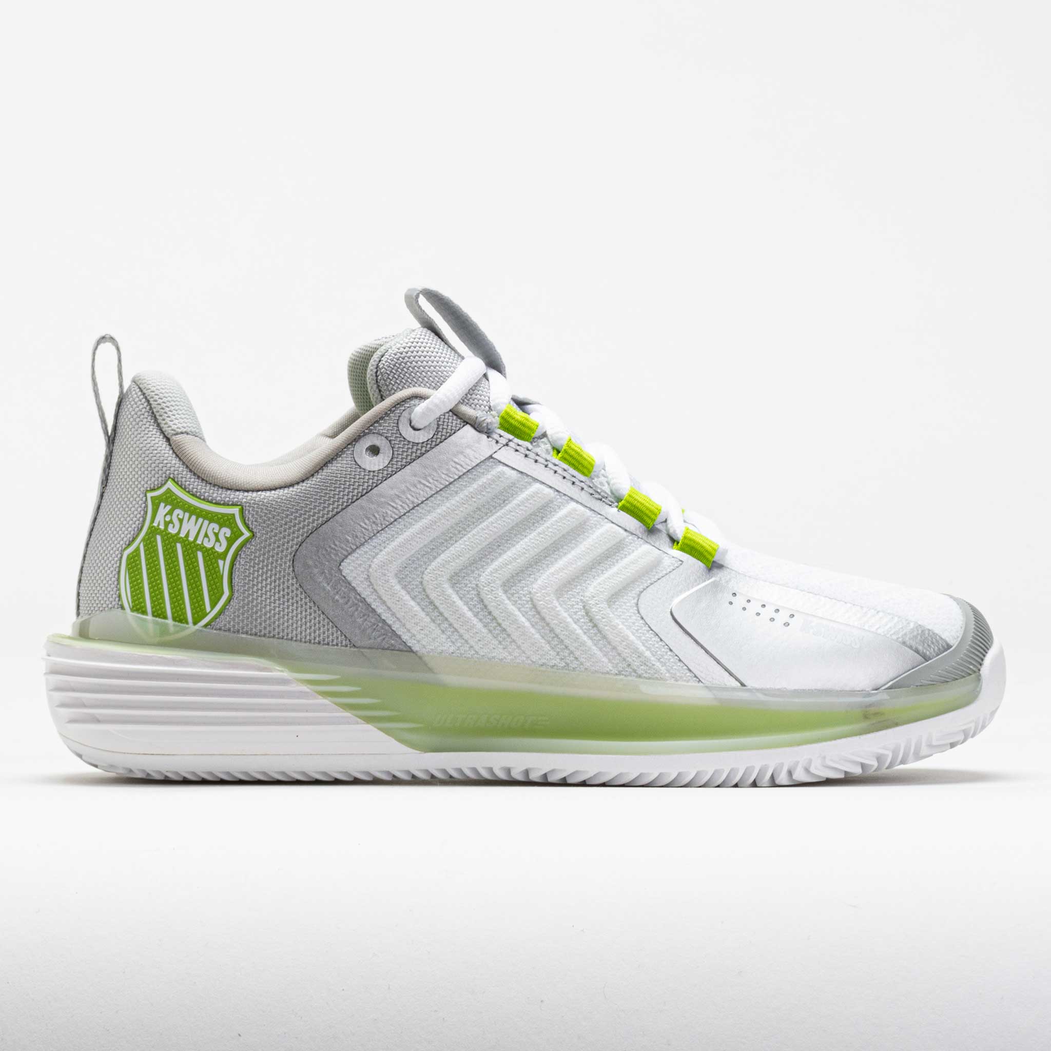 K-Swiss Ultrashot 3 Clay Women's  White/Gray Violet/Lime Green