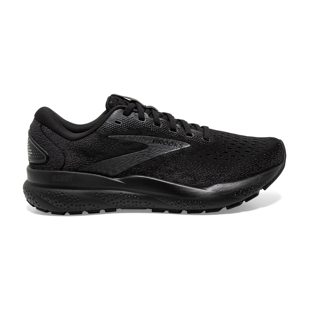 Men's Brooks Ghost 16, Black/Black/Ebony, 11 D Medium