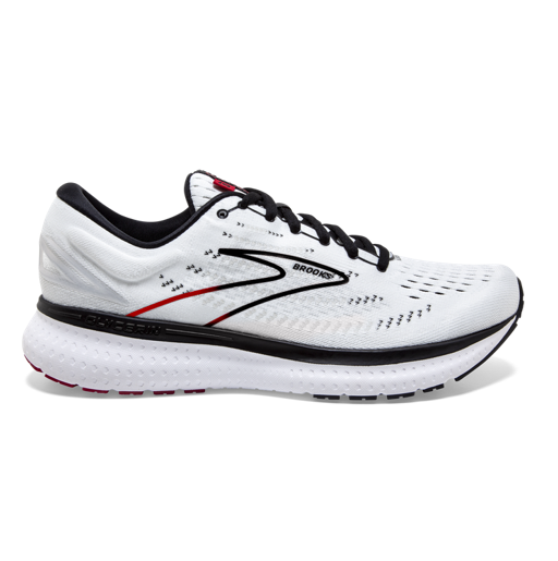 Men's Brooks Glycerin 19, White/Black/Red, 11 D Medium