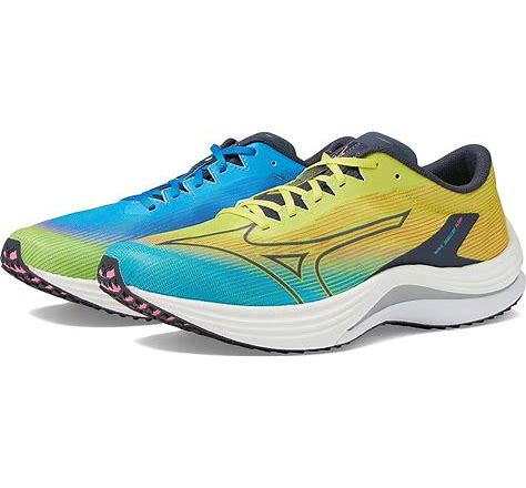 Men's Mizuno Wave Rebellion Flash, Bolt/Ombre Blue, 9.5 D Medium