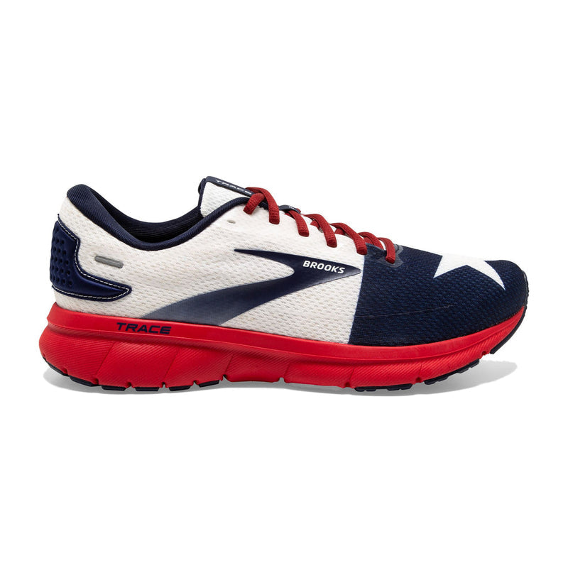 Women's Brooks Trace 2, Red/White/Navy, 8 B Medium