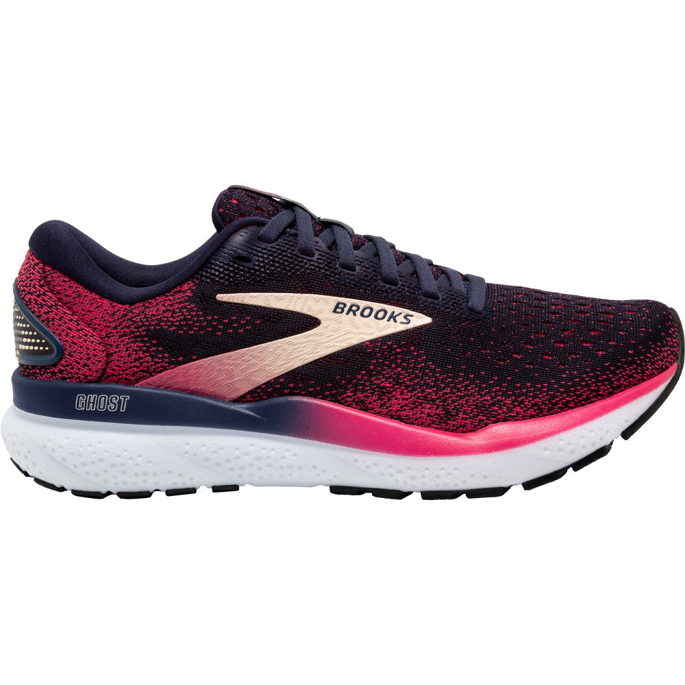 Women's Brooks Ghost 16, Peacoat/Raspberry/Apricot, 11 D Wide