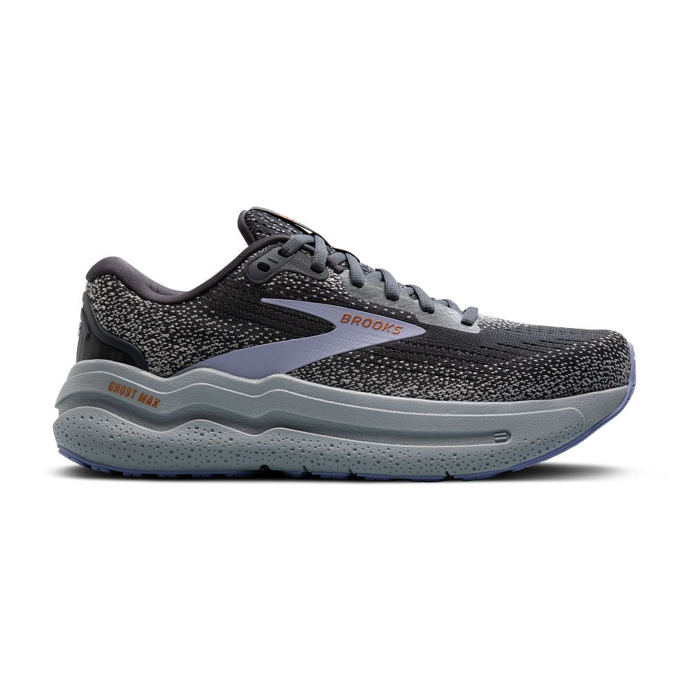 Women's Brooks Ghost Max 2, Ebony/Sweet Lavender/Alloy, 7 B Medium