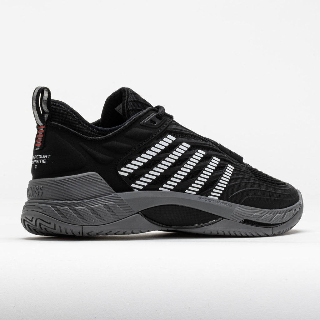 K-Swiss Hypercourt Supreme 2 Men's  Black/Steel Gray/Firey Red